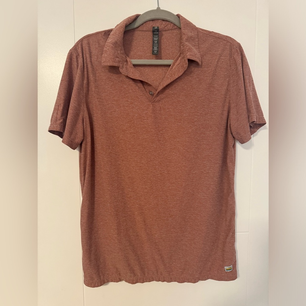 Vuori Strato Tech Polo In Heather red Size M Athleisure Golf